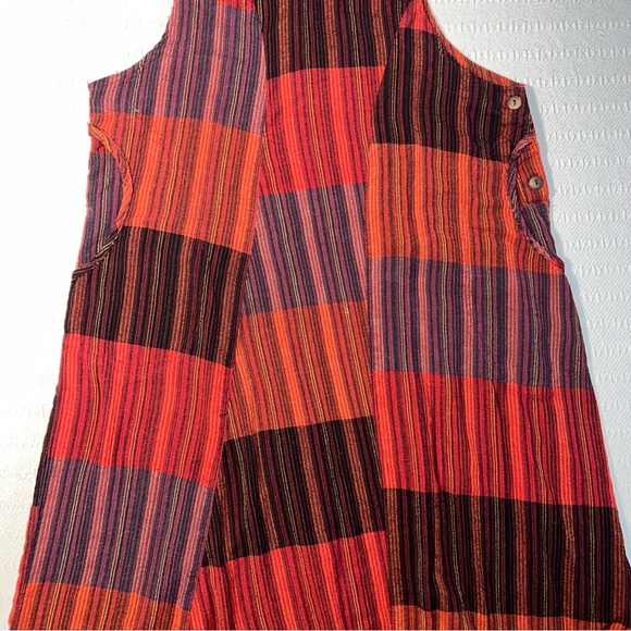 Women’s Boho Hippie Patchwork Pinafore Maxi Dress S/M Apron Style Festival Retro - Picture 4 of 8